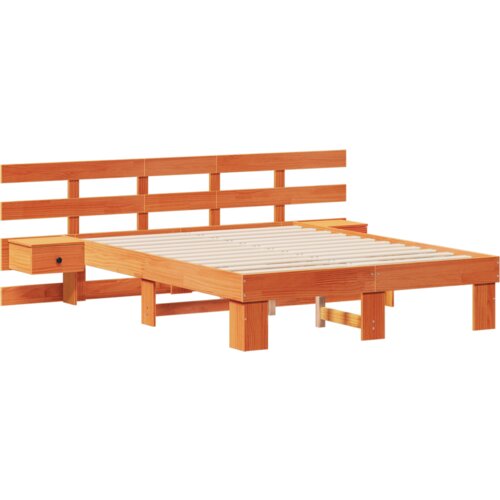  Krevetna konstrukcija s ladicama Smeđa 135 x 190 cm Slike