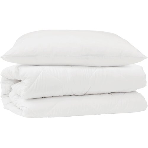  Set deka s jastukom 2 kom. Bijelo Mikrofibra Bijela 140 x 220 cm Slike