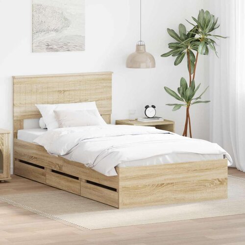  Okvir za krevet s ladicama Sonoma hrast 100 x 200 cm - sonoma hrast 100 x 200 cm Cene