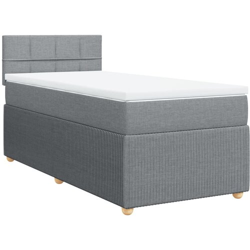 Maison Chic Box spring postelja - Vzmetna postelja z vzmetnico svetlo siva 90x190 cm blago SL10208, (21904338) Slike