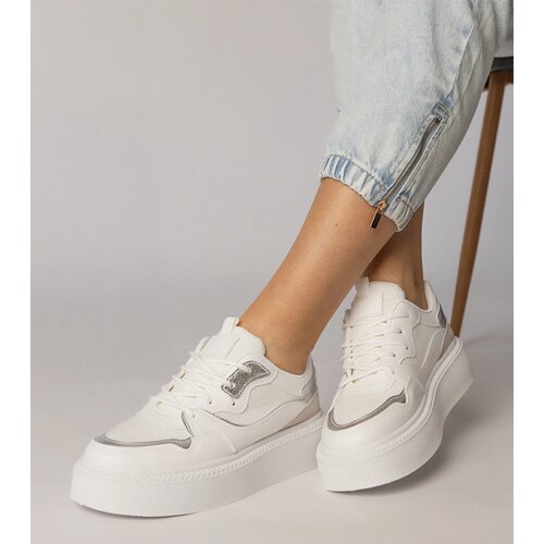 Gemre White sneakers with a fabric insert Miruna Cene