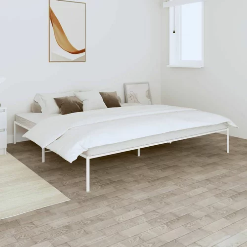 Metalni Kovinski posteljni okvir bel 193x203 cm