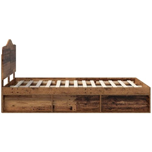  Okvir za krevet s uzglavljem Staro drvo 120 x 190 cm Slike