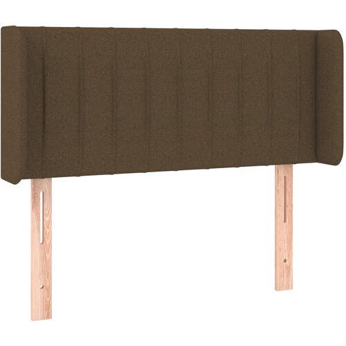 VidaXL Vzglavje z u&amp;scaron;esi temno rjavo 93x16x78/88 cm blago, (20736852) Slike