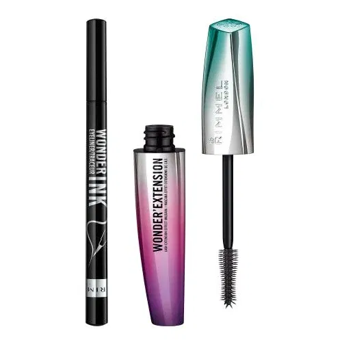 Rimmel London Wonder´Extension Set maskara 11 ml Nijansa 001 Very Black + tuš za oči 1,2 ml Nijansa Black