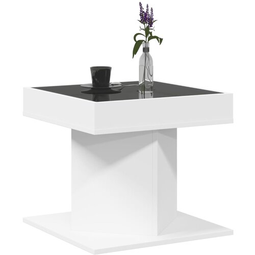  Stolić za kavu LED bijeli 50x50x45 cm od konstruiranog drva Slike