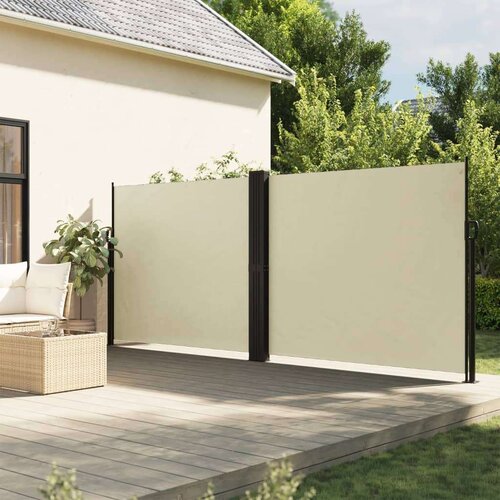  Uvlačiva bočna tenda 160 x 1000 cm krem Slike