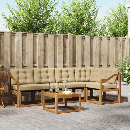  Set vanjskih sofa 6 kom. Prirodna i bež Cene
