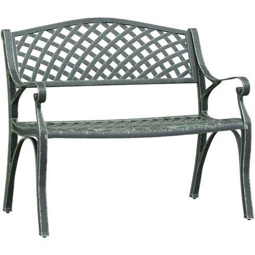 VidaXL vrtna klupa 102 cm od lijevanog aluminija zelena Slike