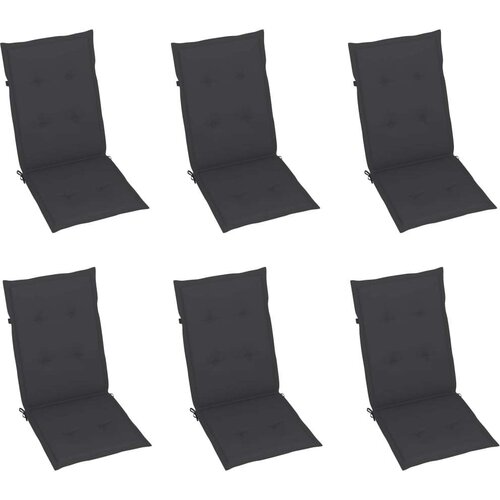  Jastuci za vrtne stolice 6 kom antracit 120x50x3 cm od tkanine Slike