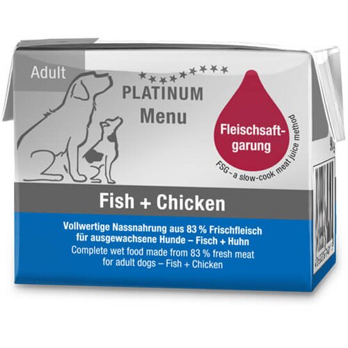 Platinum menu adult fish + chicken - vlažna hrana za pse sa ribom i piletinom (90g, 185g, 375g) 90g Cene