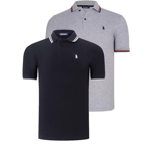 Dewberry DUAL SET T8594 MENS T-SHIRT-BLACK-GREY Slike