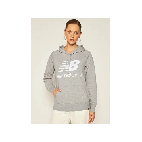New Balance Jopa Esse po Hoodie NBWT0355 Siva Relaxed Fit