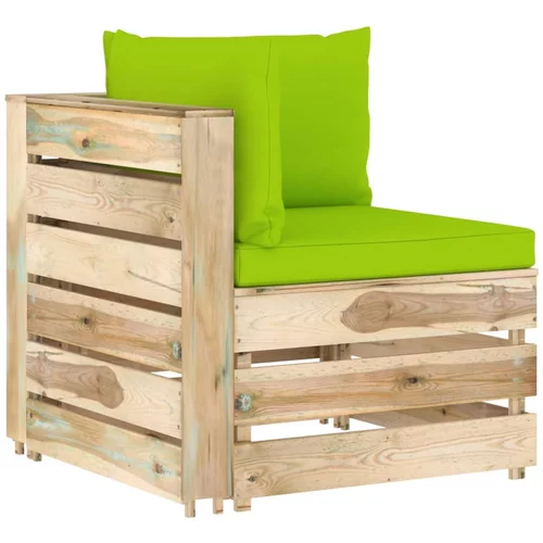  Modularna kutna sofa s jastucima od zeleno impregniranog drva