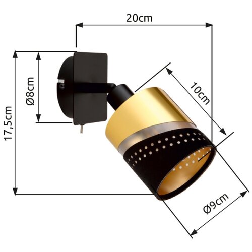 Globo 54046-1 - zidno spot svetlo or 1xE14/25W/230V crno/zlatno Slike