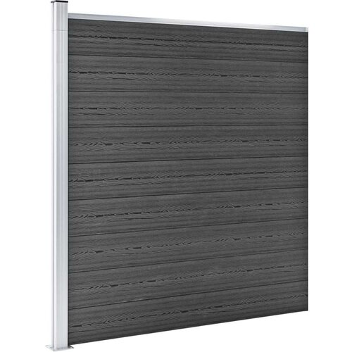  Set panela za ogradu WPC 699 x 186 cm crni Slike