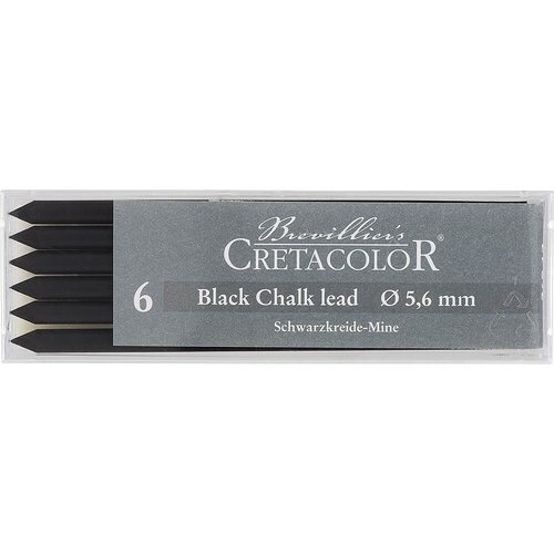  Umjetnička mina od crne krede Cretacolor medium 6 kom u kutiji Slike