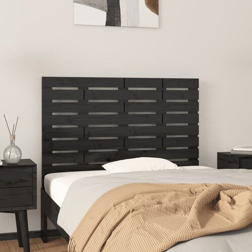 vidaXL Zidno uzglavlje crni 96 x 3 x 63 cm od masivne borovine Cijene