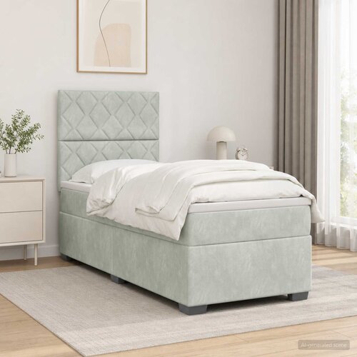  Boxspring krevet s madracem Svjetlosiva 100 x 200 cm Bar&scaron;un Cijene
