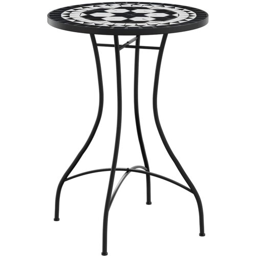 vidaXL bistro mizica z mozaikom črna in bela Ø50x70 cm keramika, (21253814) Cene