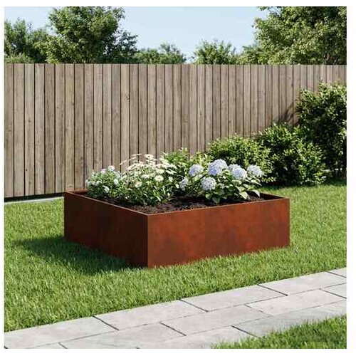 vidaXL Vrtna saksija Rđa 100 x 100 x 30 cm Otporni čelik - Otporni čelik 100 x 100 x 30 cm 1 Cijene