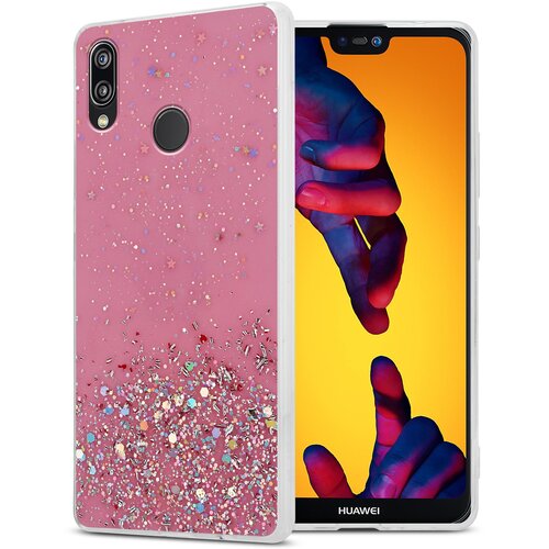 Cadorabo Case, združljiv s Huawei v roza barvi z ble&scaron;čicami - za&scaron;čitni pokrov iz fleksibilnega silikona TPU s penečimi ble&scaron;čicami, (20573158) Cene