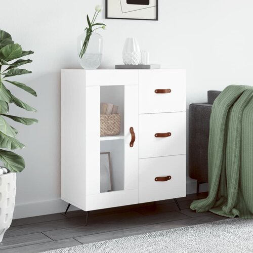 VidaXL Komoda bela 69,5x34x90 cm inženirski les Slike