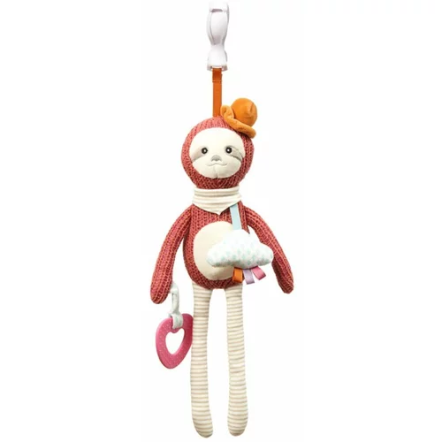 BabyOno Have Fun Pram Hanging Toy with Teether kontrastna viseča igrača z grizljajočim delom Sloth Leon 1 kos