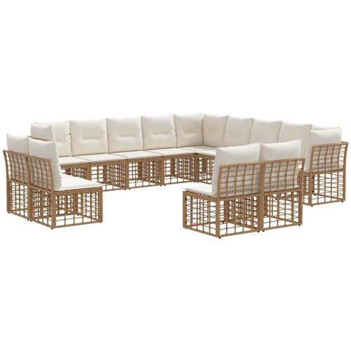  Set vanjskih sofa Prirodna i krema bijela Poliester Slike