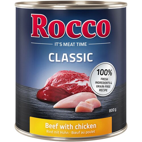  Varčno pakiranje Rocco Classic 24 x 800 g - Govedina s pi&amp;scaron;čancem Slike