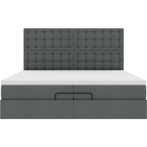 VidaXL Otomanski okvir kreveta s madracima tamnosivi 200x200cm tkanine Slike