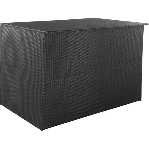 vidaXL Vrtna škatla črna 150x100x100 cm poli ratan