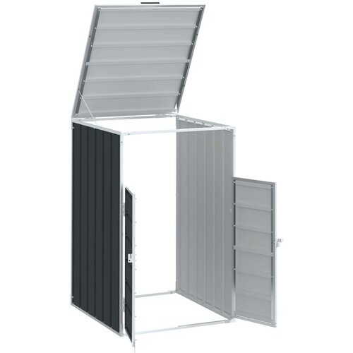 VidaXL Spremi&amp;scaron;te za jednu kantu za otpad antracit 72x81x115 cm čelično Slike