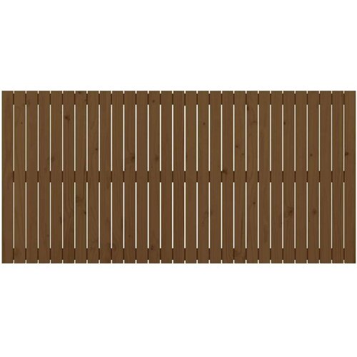  Zidno uzglavlje smeđa boja meda 185x3x90 cm od masivne borovine Slike