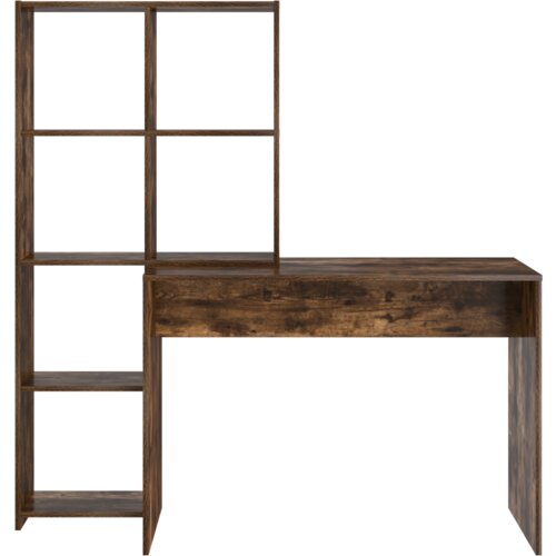 VidaXL Stol Dimljeni hrast 138.5 x 55 x 143 cm Konstruirano drvo Slike