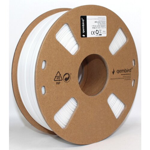Gembird 3DP-ABS1.75-01-W abs filament za 3D stampac 1.75mm, kotur 1KG white Slike