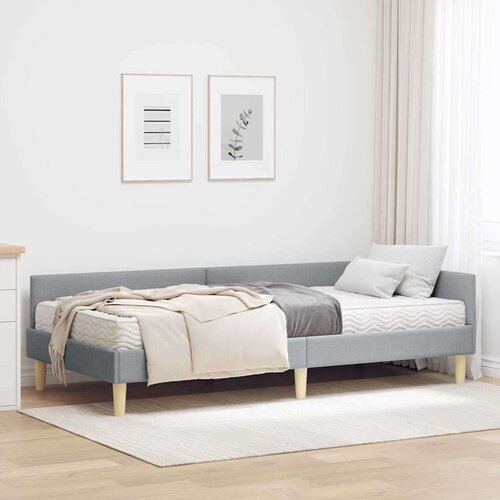  Kotni okvir postelje z matrico 2 pcs Svetlo siva blago, (5000121381) Cene
