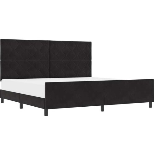 VidaXL Crni Bar&amp;scaron;unasti Krevet s Okvirom 200x200 cm Slike