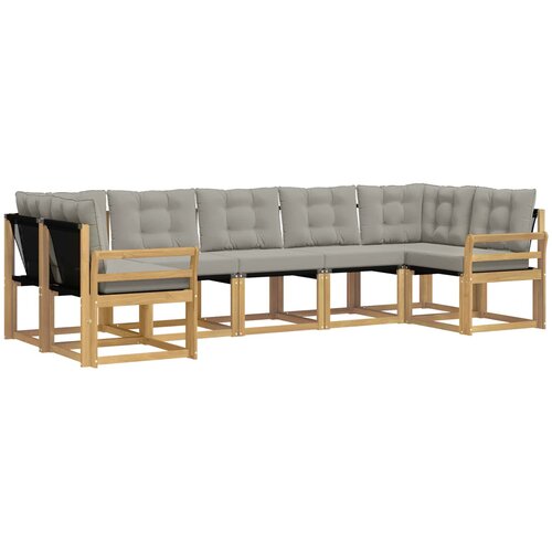 vidaXL Zunanja garnitura za sedenje 7 pcs Bela in svetlo siva, (5000280064) Cene