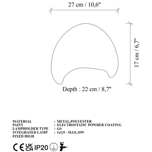 Brilagi zidna svetiljka wabi sabi 1xG9/8W/230V bela Slike