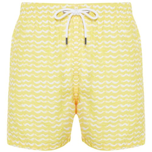 Trendyol Yellow Standard Size Geometric Print Swim Shorts Slike