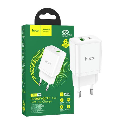 Hoco N28 Founder punjač, ​​PD20W, QC3.0 18W, bijeli Cijene