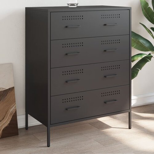  The Living Store Komoda črna 68x39x89 cm jeklo - Komoda, (21495650) Slike