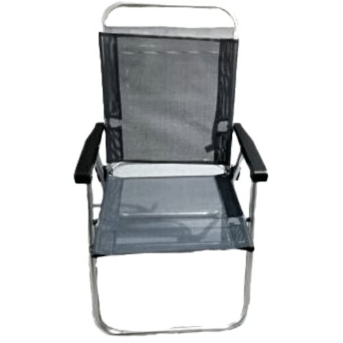 aluminijumska sklopiva stolica sa naslonom tamnosiva Cene