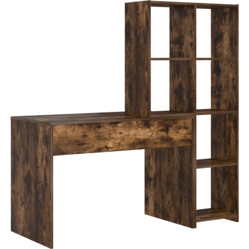 VidaXL Stol Dimljeni hrast 138.5 x 55 x 143 cm Konstruirano drvo Slike