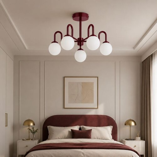 Opviq luster Loop-20452-E, 5 × E27, bordo Cene