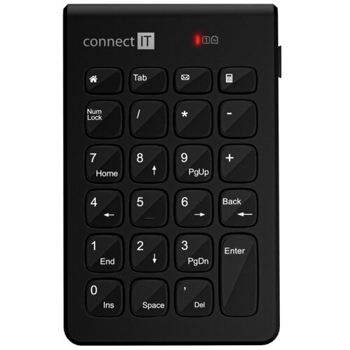 Connect IT CKB-0062-BK - Bežična numerička tastatura 1xAAA crna Slike