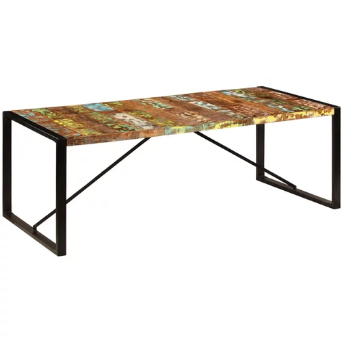 vidaXL Blagovaonski stol od masivnog obnovljenog drva 220 x 100 x 75 cm