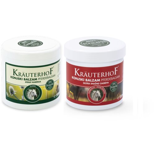 KRÄUTERHOF konjski balzam zel. 500ml+crv. 500ml Slike