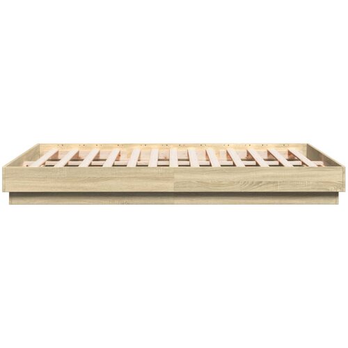  Okvir kreveta s LED svjetlima boja hrasta sonome 150 x 200 cm Slike